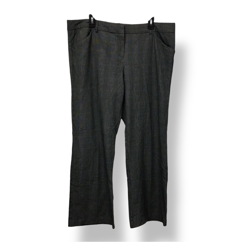 Norma Kamala Women’s Plus Wide Leg Dress Pants Houndstooth Black/White 18